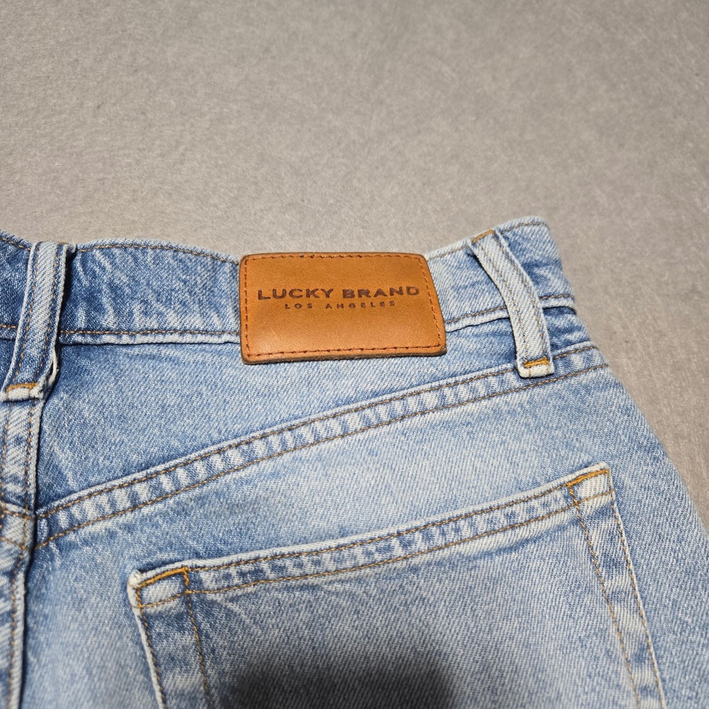 Lucky Brand Relaxed Short Womens 4/27 Light Wash Distressed Raw Hem Denim Shorts - Picture 5 of 10
